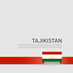 Tajikistan flag background. State patriotic tajik banner, cover. Ribbon color flag of tajikistan on a white background. National poster. Business booklet. Vector design