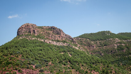 Fototapeta na wymiar Mountains, rocks and landscapes of the Sierra Calderona natural national park in the community of Valencia Spain.