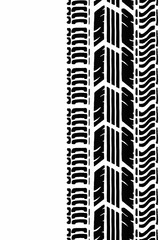 Seamless pattern with Wheel tires. Car tire tread tracks and dirty tires track. Isolated banner with empty space for text