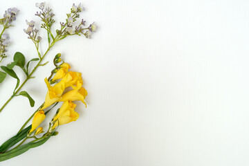 Artificial Plastic Flowers on a White Background