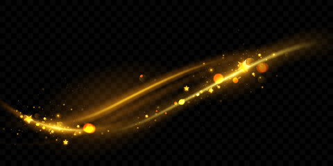 Obraz premium luxury abstract golden light effect design vector illustration with glittering stars on black background