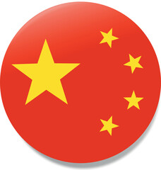 round vector icon with the Chinese flag