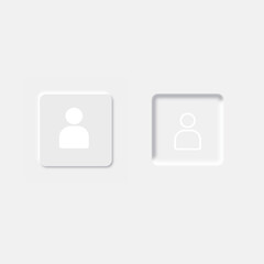 User icon  button in neomorphism style trend digital circle