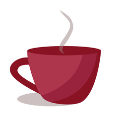 Cup in flat-style . Coffee, cup of tea icon in flat style. Vector illustration.