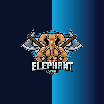 elephant mascot logo design vector illustration. can be used for the purposes of esport logos, streamer, etc.