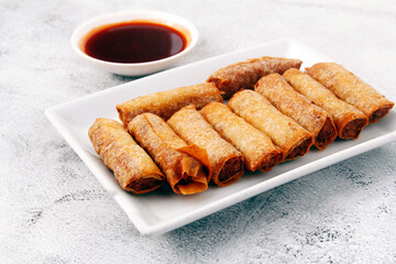 Freshly cooked Filipino food called Lumpiang Shanghai