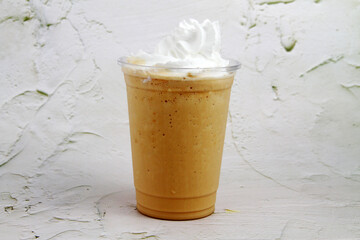 Freshly made coffee flavored frappe