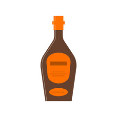 Bottle of liquor, great design for any purposes. Flat style. Color form. Party drink concept. Simple image shape