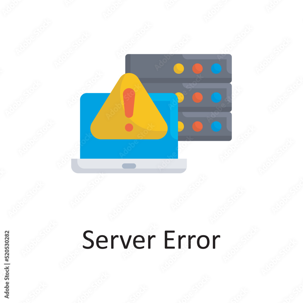 Poster server error vector flat icon design illustration. miscellaneous symbol on white background eps 10 f