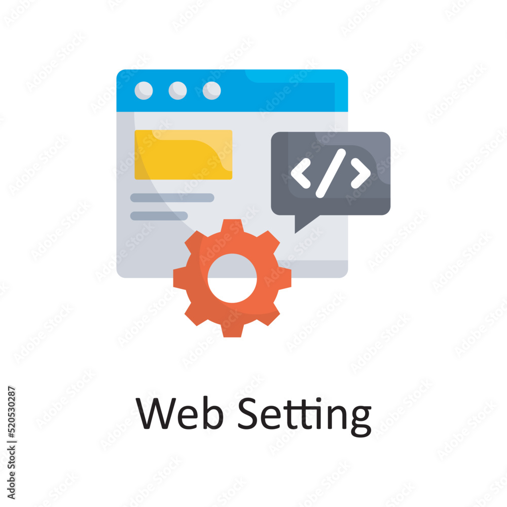 Poster web setting vector flat icon design illustration. miscellaneous symbol on white background eps 10 fi