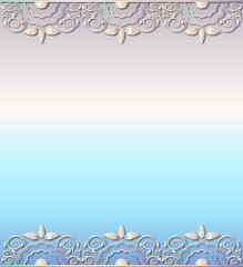 Double floral ornament card frame design vector on winter color