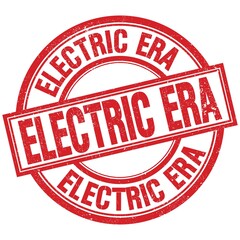 ELECTRIC ERA written word on red stamp sign
