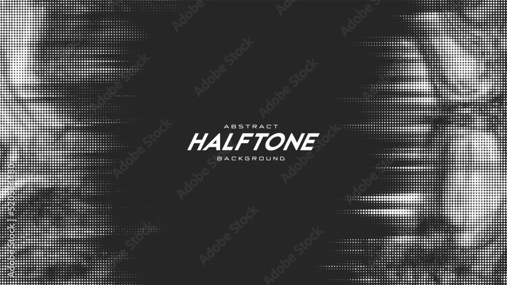 Poster abstract vector torn monochrome halftone background. scrathed dotted texture element.