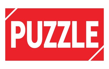 Fototapeta premium PUZZLE text written on red stamp sign.