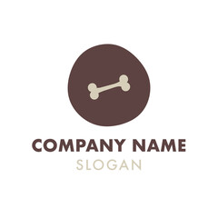 Simple Dog Food Vet Logo Template Bone Icon