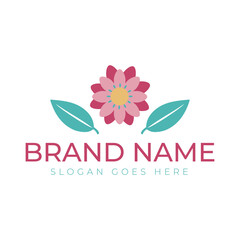 Flower and Leaf Pattern Logo Design