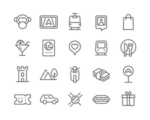 Travel - Editable Stroke Line Icons