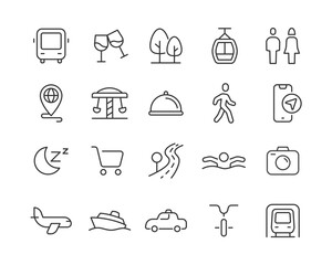 Travel - Editable Stroke Line Icons