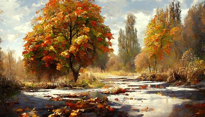 Autumn concept floral background leaves and flowers
