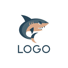 Shark logo design, vector icon or clipart.