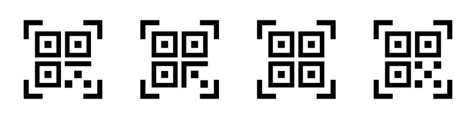 Qr code icon. Digital scanning qr code icon, vector illustration