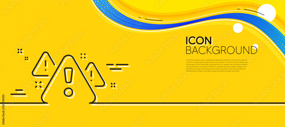 Aufkleber warning line icon. abstract yellow background. attention triangle sign. caution alert symbol. minima