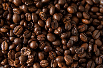 Coffee beans closeup background