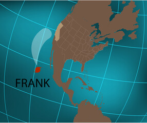 Tropical Storm Frank. Hurricane Frank. Vector illustration. EPS 10