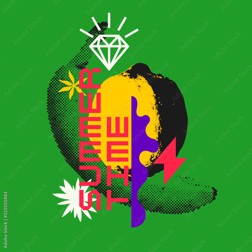 Poster vector graphics in a modern style with geometric elements. summer poster.