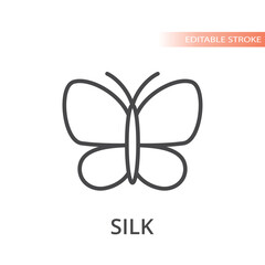 Butterfly line vector icon. Simple silk outlined symbol.