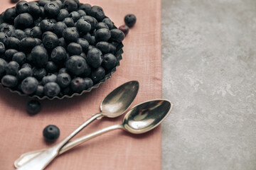 concept of healthy eating illustrated by healthy breakfast blueberries