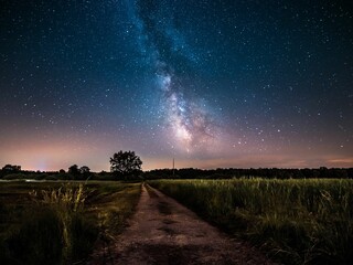Magical view of the milky way in the night sky in Germany