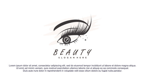 Beauty women logo design concept and beauty lashes extention concept