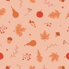 simple cute autumn seamless pattern for textile, fabric, clothing, room decor, packaging vector illustration