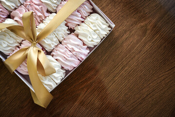 Homemade white and pink zephyr