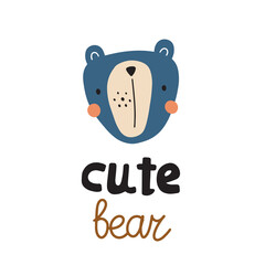 Cute bear vector illustration for t-shirt design with slogan. Vector illustration design for fashion fabrics, textile graphics, prints.