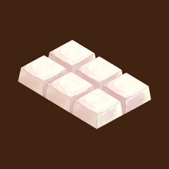 White chocolate bar watercolor vector design