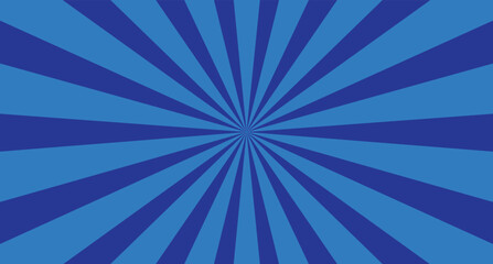 Blue retro starburst vector abstract background. Sunburst radial illustration.