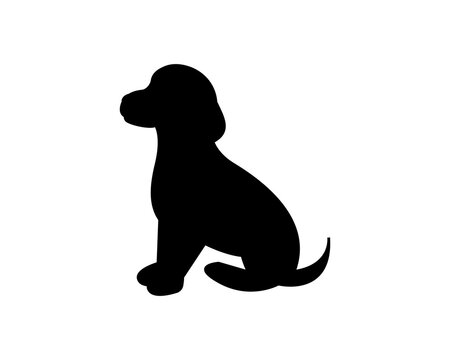 Dog silhouette icon illustration  template for many purpose. Isolated on white background

