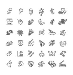 Coffee and sweet food vector icons. Vegan icons