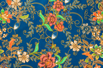 The Batik sarong pattern background in Thailand, traditional batik sarong in Asian. - obrazy, fototapety, plakaty
