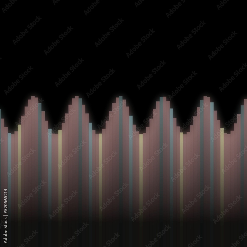 Poster abstract colorful illustration of stylized sound frequency equalizer element rainbow lines and wave