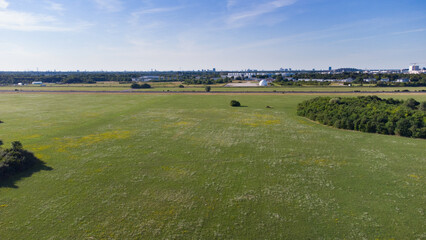 Aerial view of summer farmlands in Germany