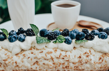 cake with berries