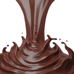 Chocolate splash with clipping path , 3D Rendering, 3D illustration