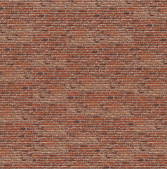 Brick wall texture. Old red brick wall background. 3d Render.