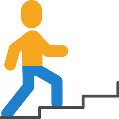 Person Climbing Stairs Icon