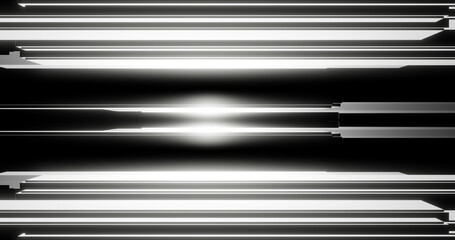 Obraz premium Render with black and white lines with glow