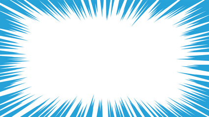 青色の集中線のベクターイラスト