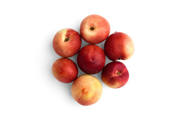 Pile of nectarine isolated on white background.